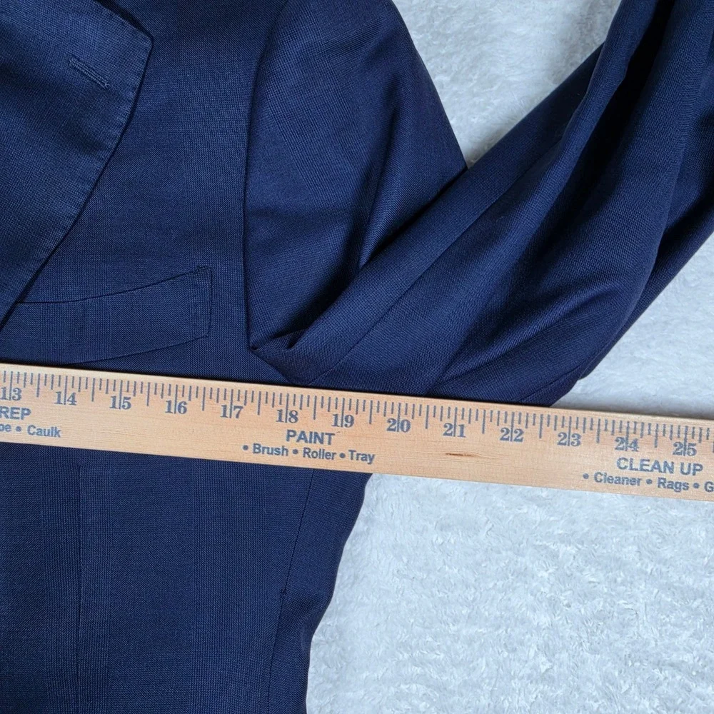 Suitsupply Havana Mens 38S Blue Wool Vitale Barberis Canonico L/S Button Up